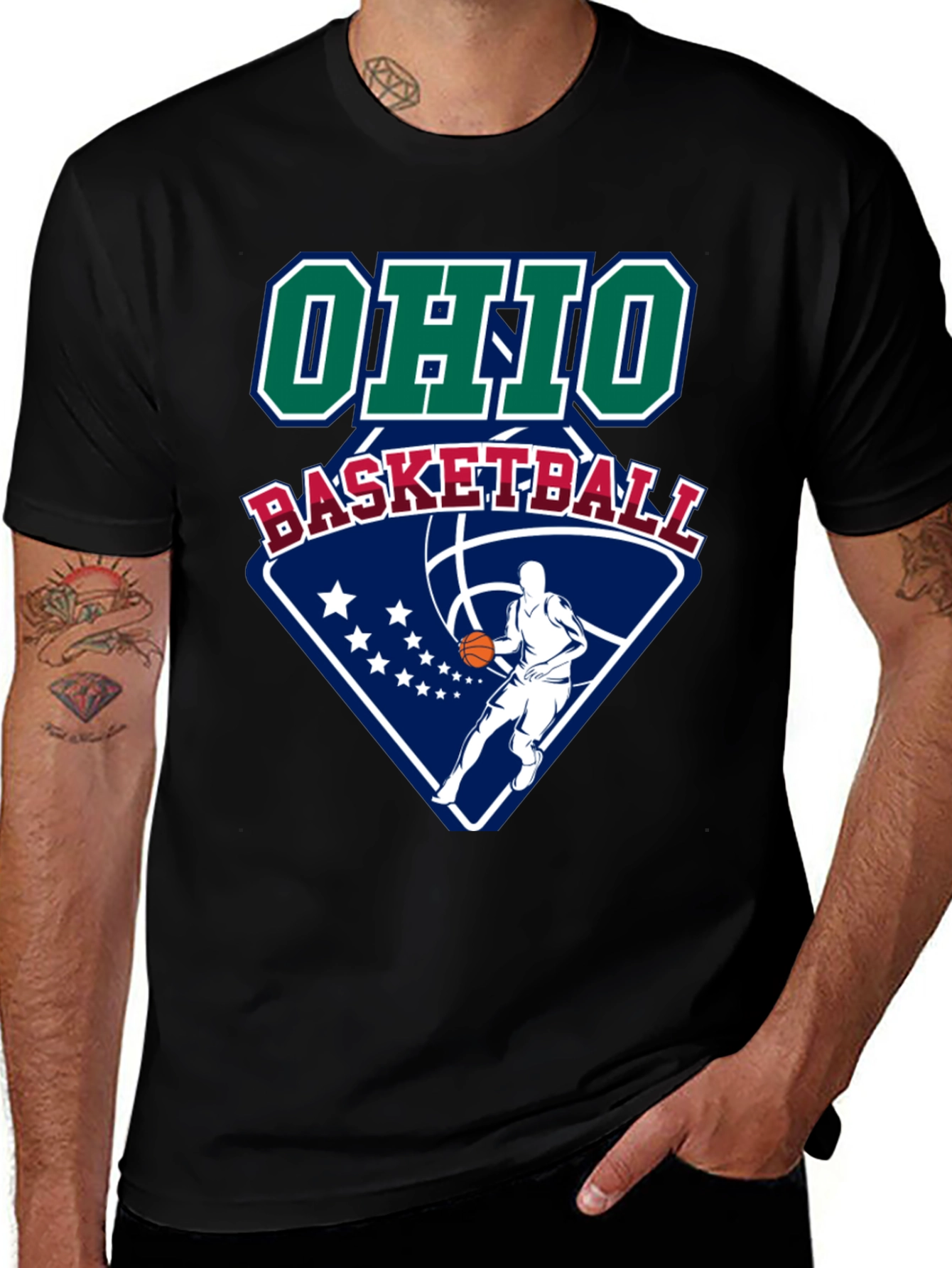 Ohio Basketball Graphic Tee - Black Cotton T-Shirt