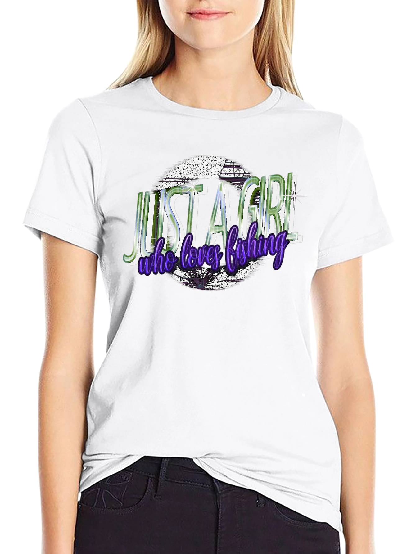 Just a Girl Who Loves Fishing Graphic T-Shirt