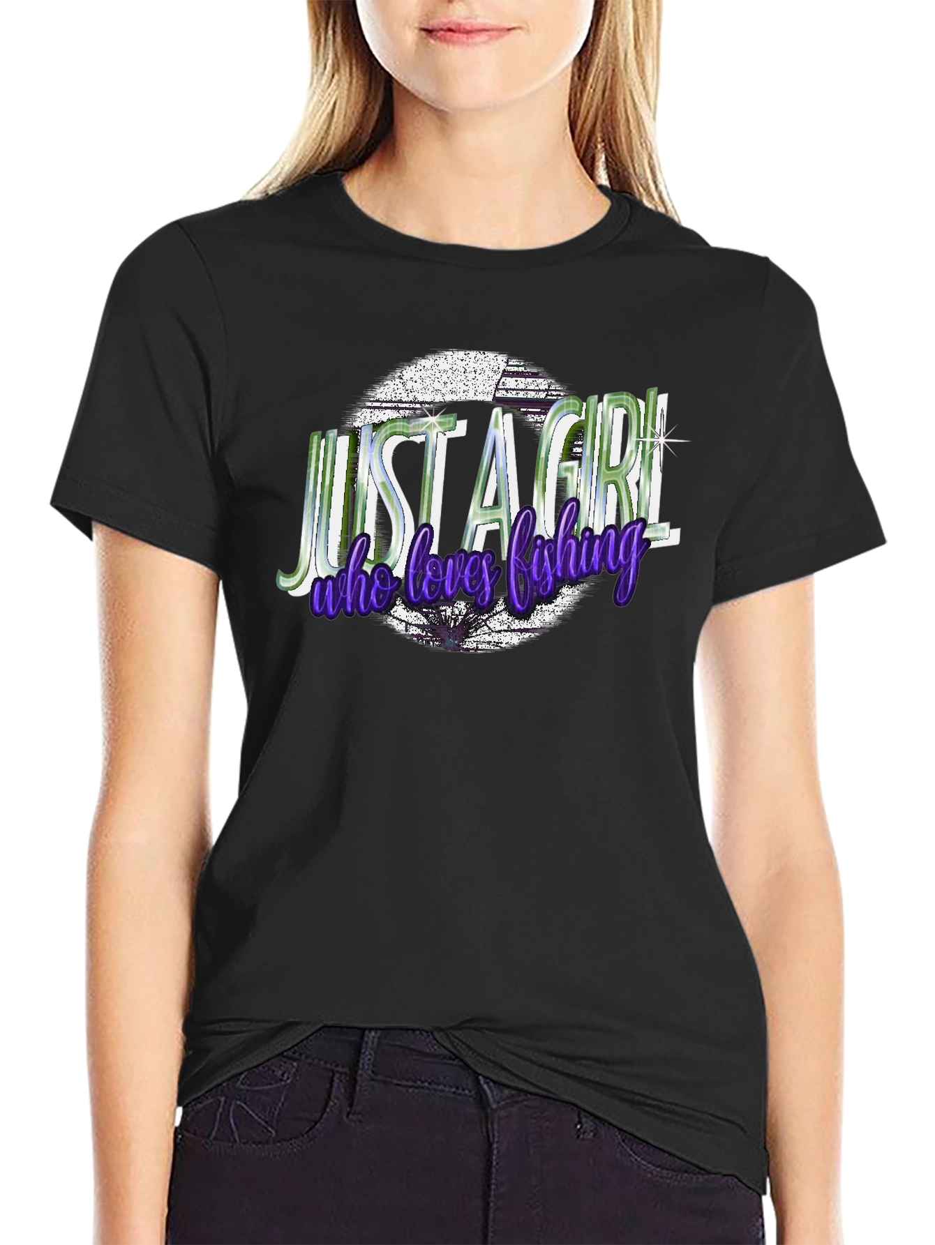 Just a Girl Who Loves Fishing Graphic T-Shirt