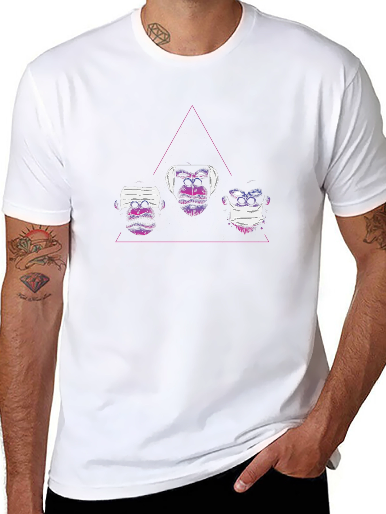 Three Monkeys Tee: Hear See Speak No Evil