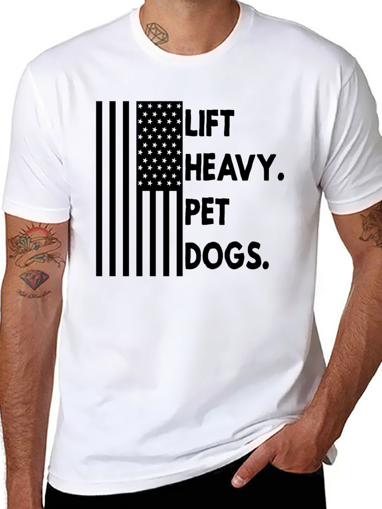 Lift Heavy. Pet Dogs. Graphic Tee