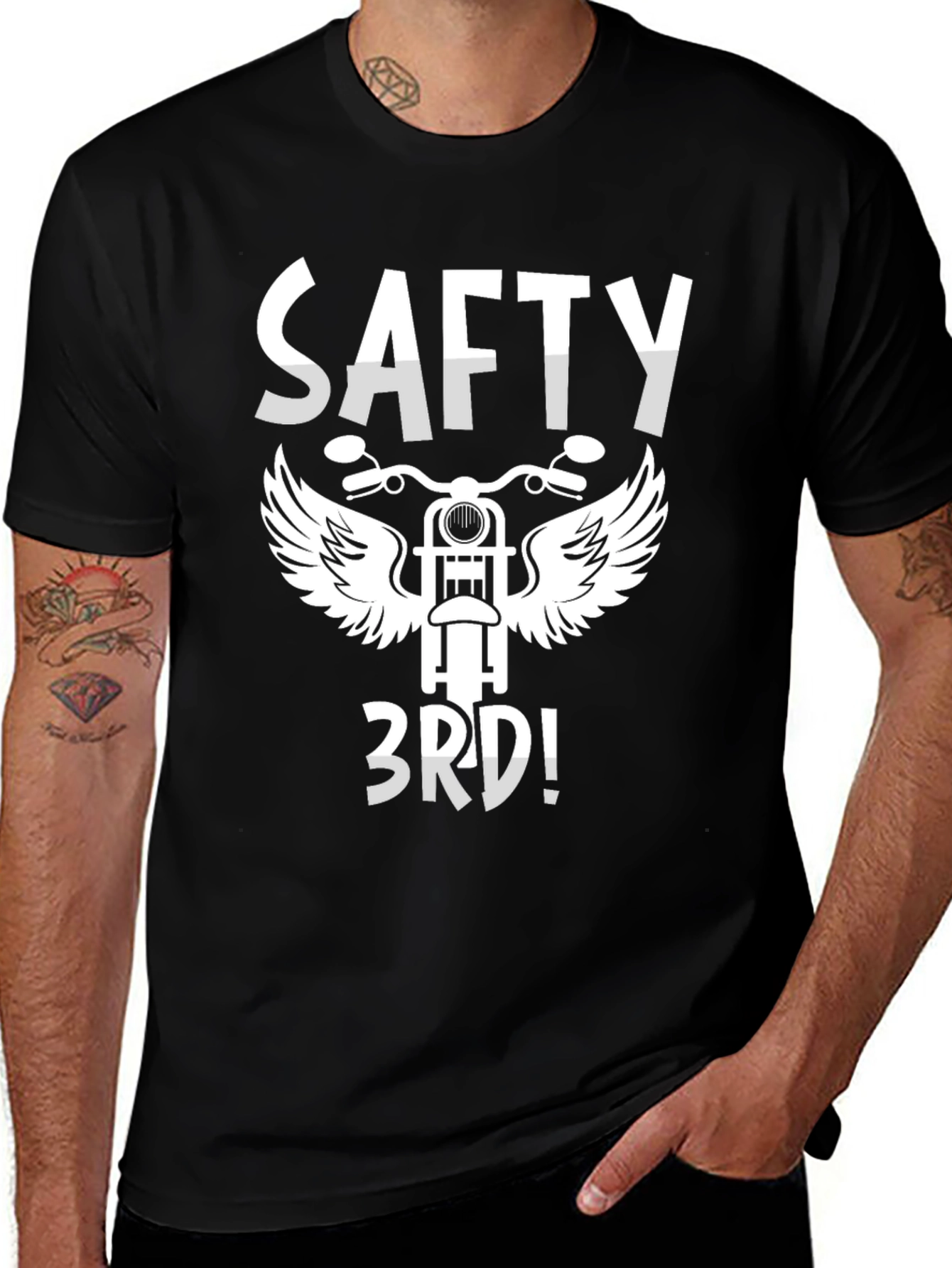 Safty 3rd! Motorcycle Graphic T-Shirt