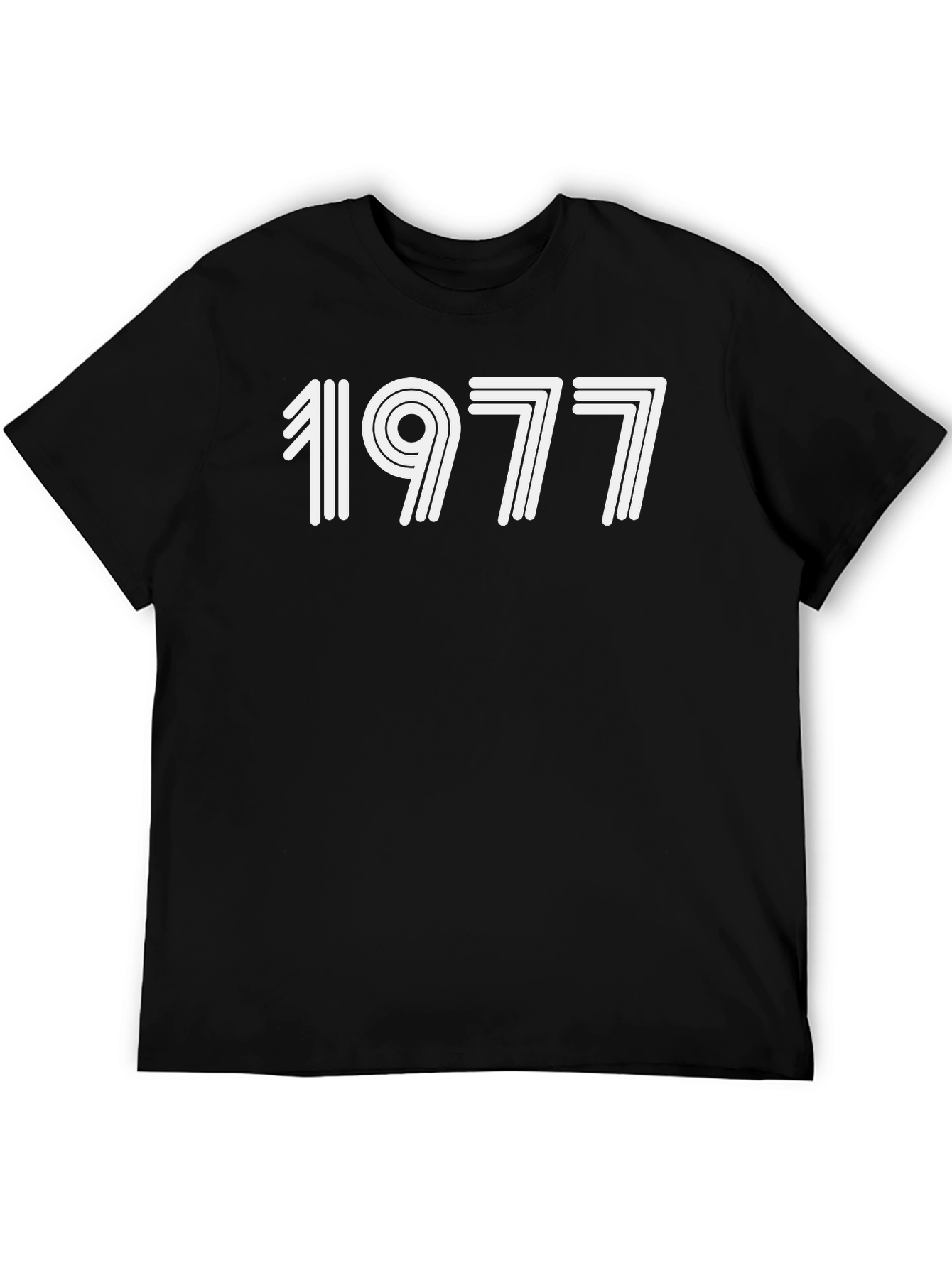 1977 Retro Style Graphic Tee - Classic Black T-Shirt