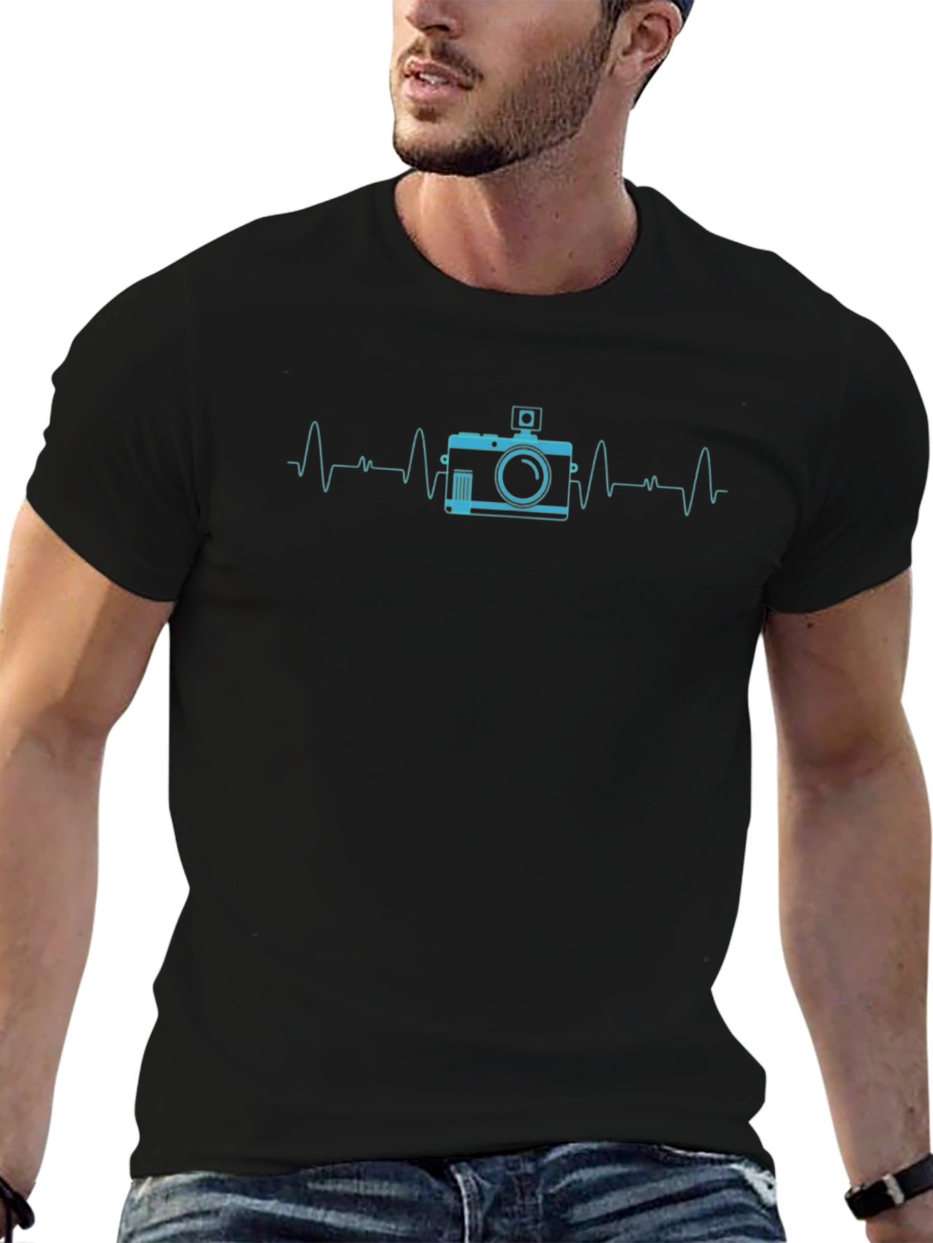 Camera Heartbeat Graphic T-Shirt