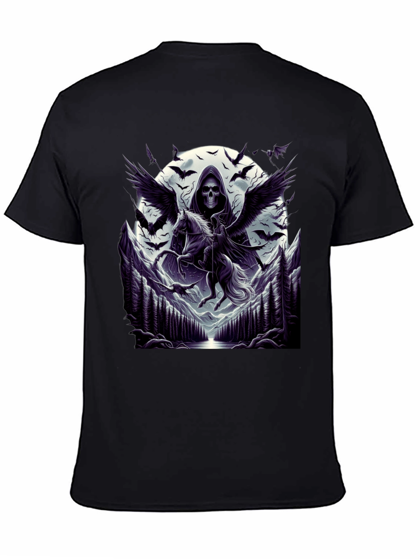 Grim Reaper Pegasus T-Shirt - Dark Fantasy Tee