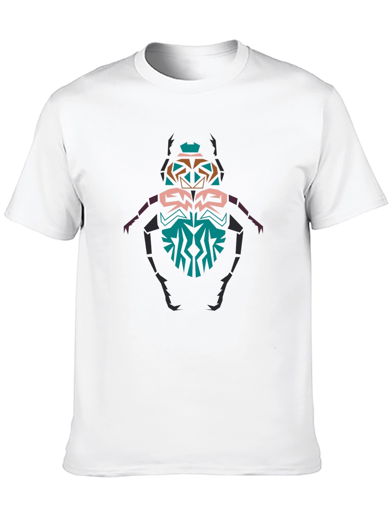 Geometric Beetle Graphic T-Shirt - Black