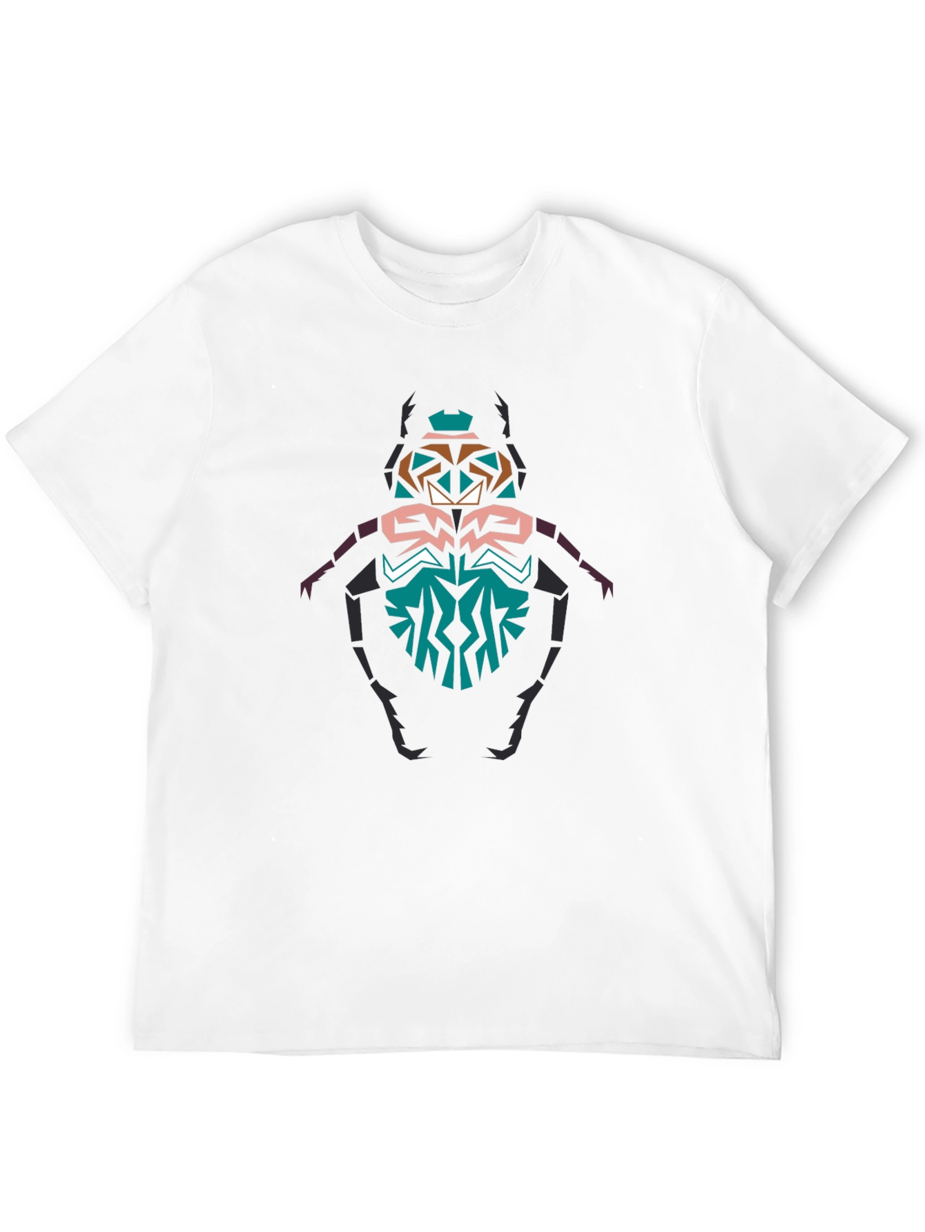 Geometric Beetle Graphic T-Shirt - Black
