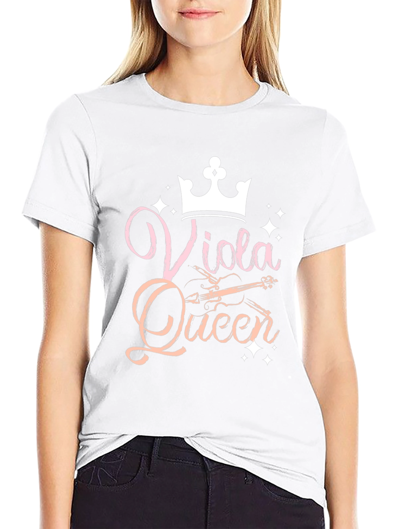 Viola Queen Black T-Shirt Musical Instrument Apparel