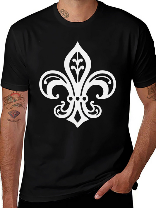 Fleur-de-Lis Graphic T-Shirt - Black Cotton Tee