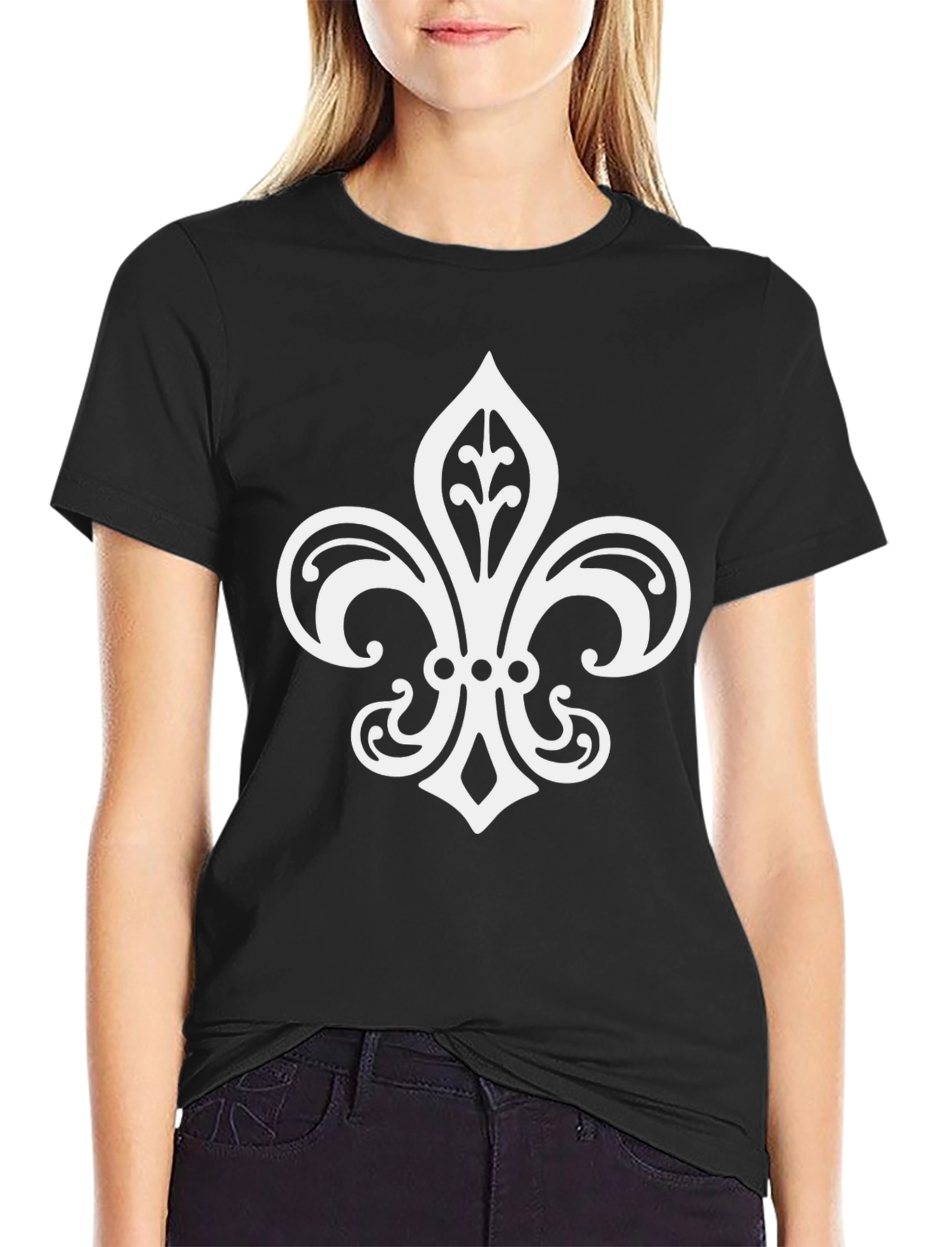 Fleur-de-Lis Graphic T-Shirt - Black Cotton Tee