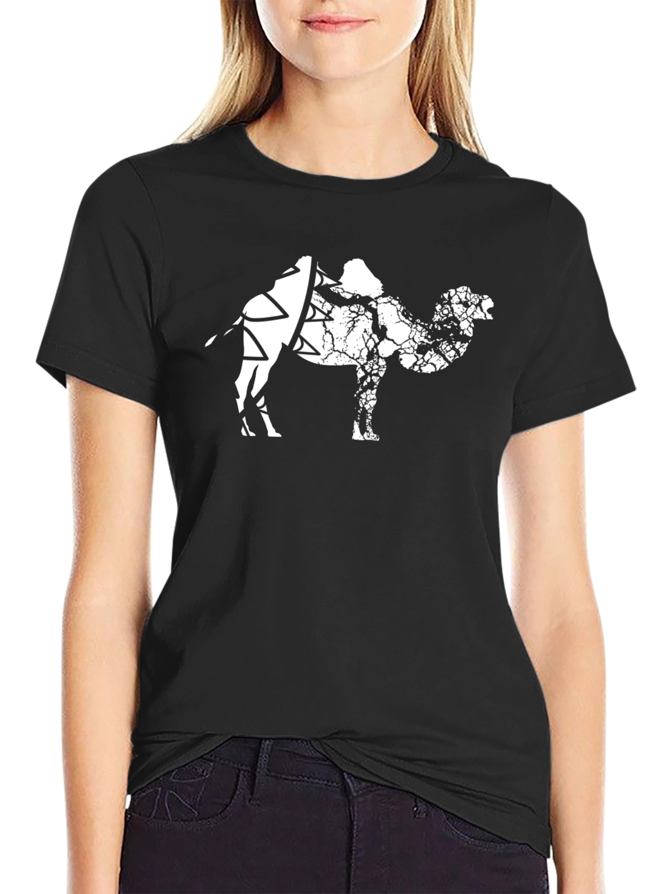 Camel Graphic T-Shirt - Black Cotton Tee