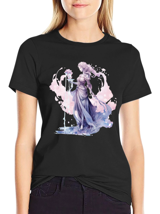 Fantasy Goddess Graphic Black T-Shirt