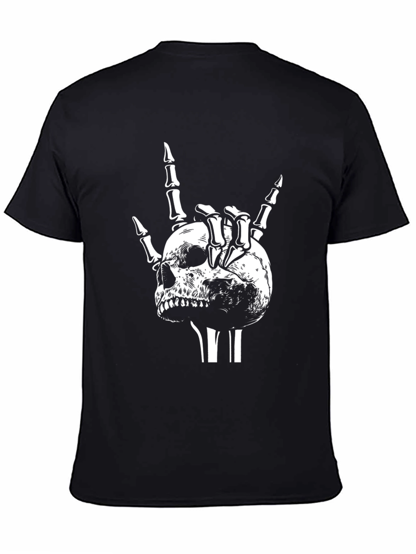 Skull Rock Sign Black T-Shirt