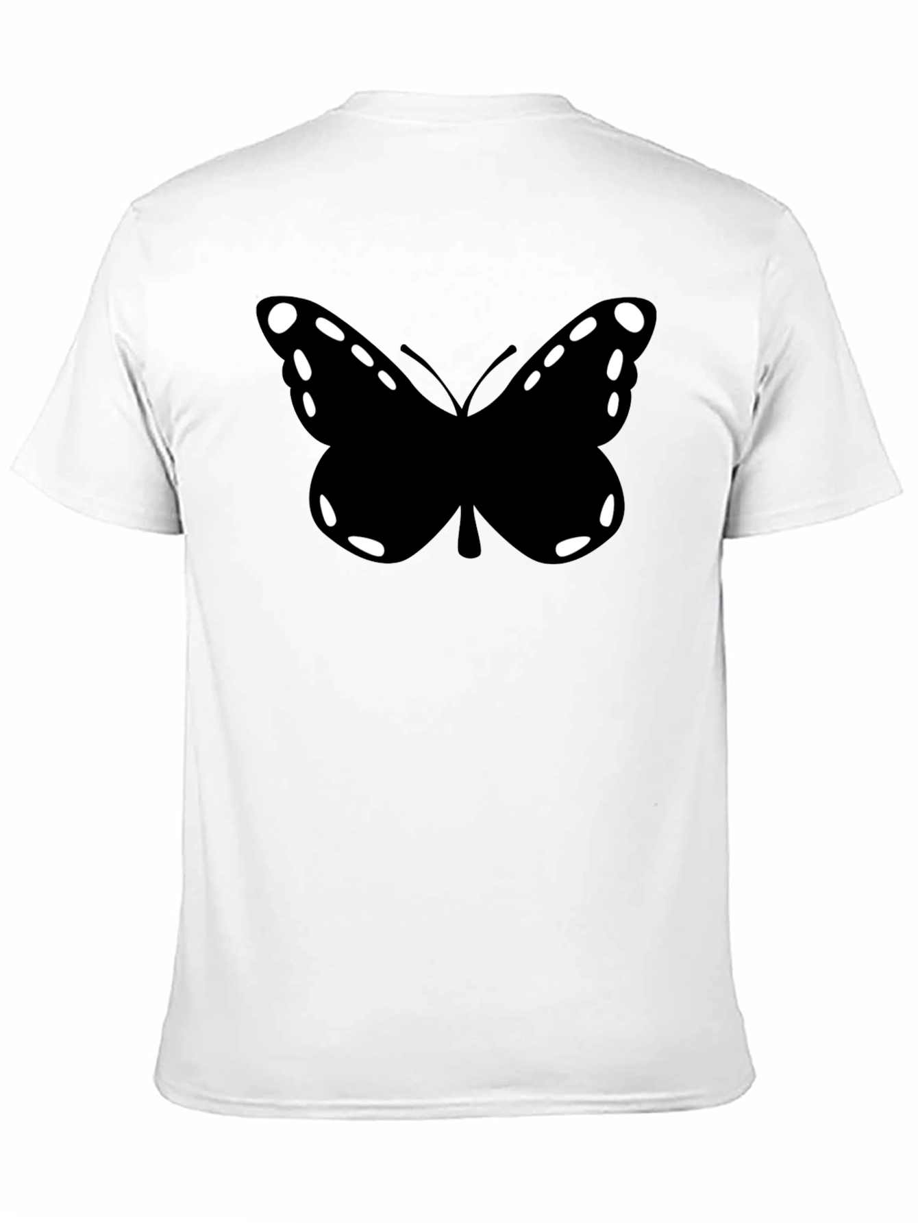 Butterfly Graphic Tee - Black Cotton Casual Shirt