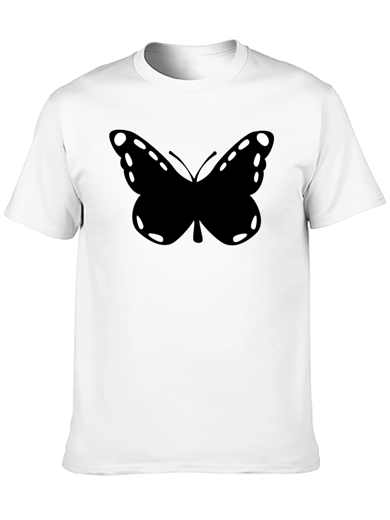 Butterfly Graphic Tee - Black Cotton Casual Shirt