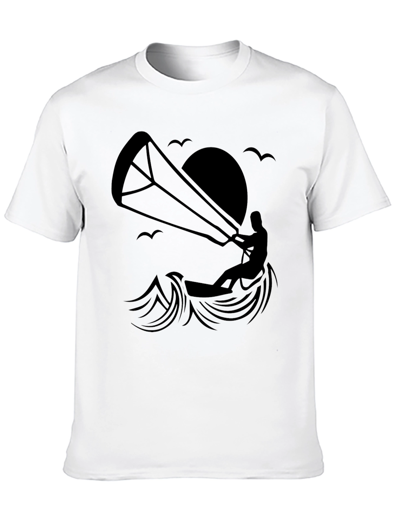 Kitesurfing Silhouette Graphic T-Shirt - Black
