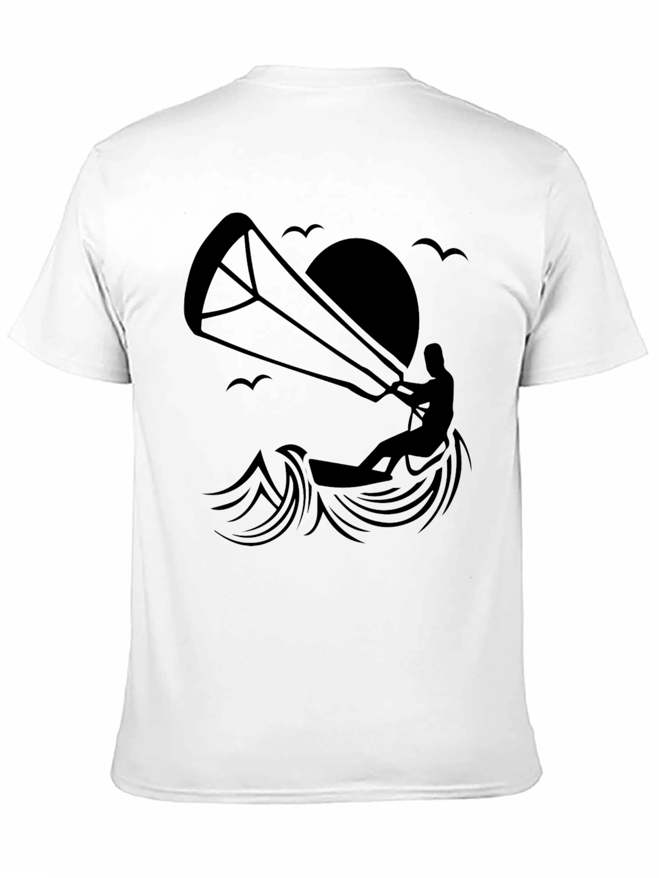 Kitesurfing Silhouette Graphic T-Shirt - Black