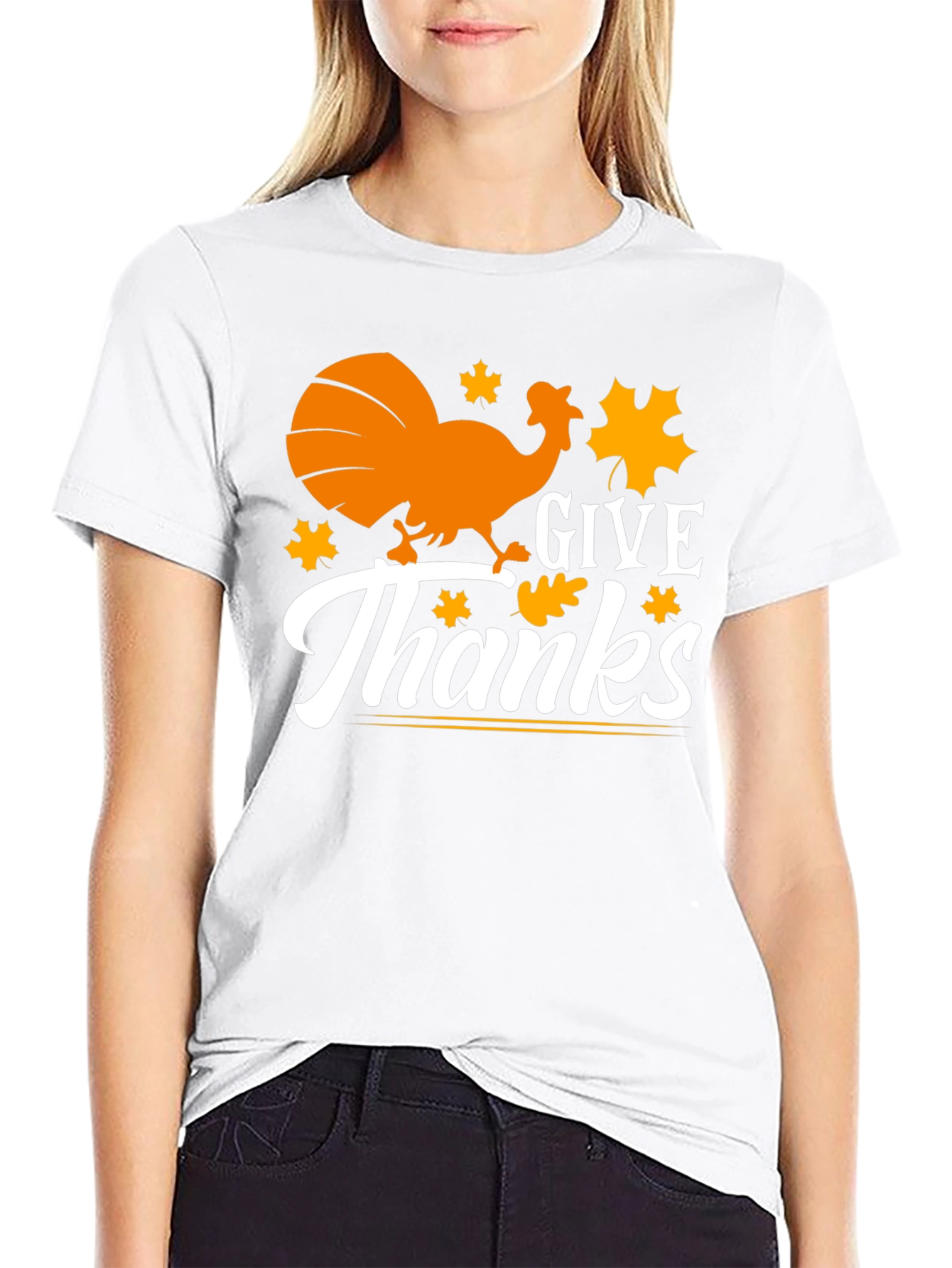Give Thanks Thanksgiving Turkey Graphic Tee
