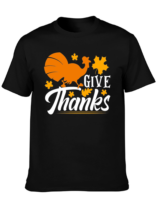 Give Thanks Thanksgiving Turkey Graphic Tee