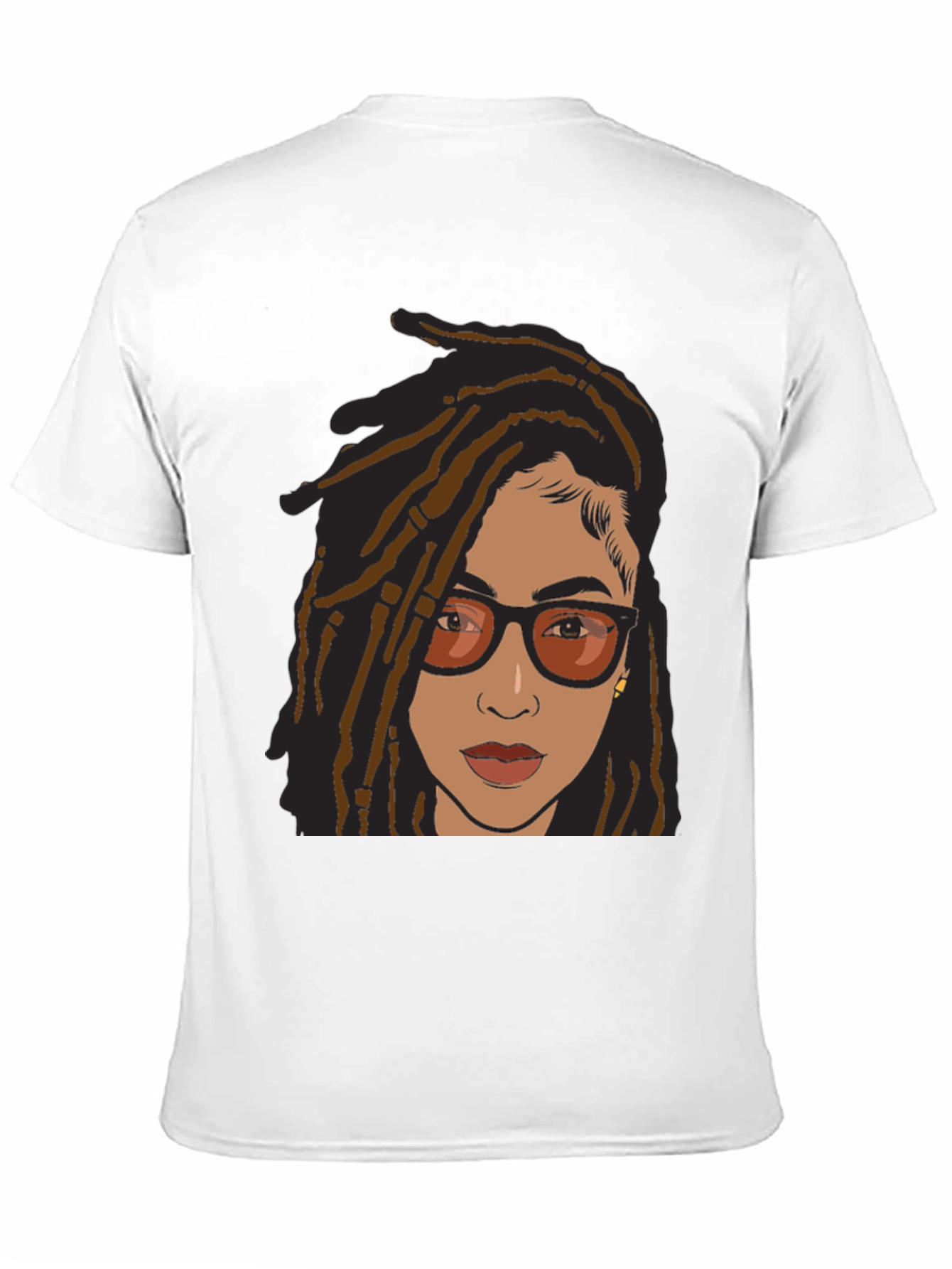 Cool Graphic Tee - Woman with Dreadlocks and Glasses
