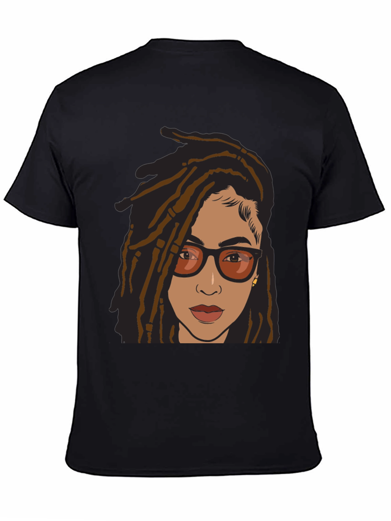 Cool Graphic Tee - Woman with Dreadlocks and Glasses