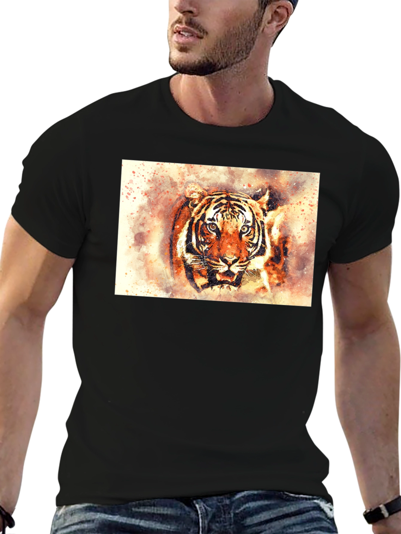Tiger Watercolor Graphic Tee