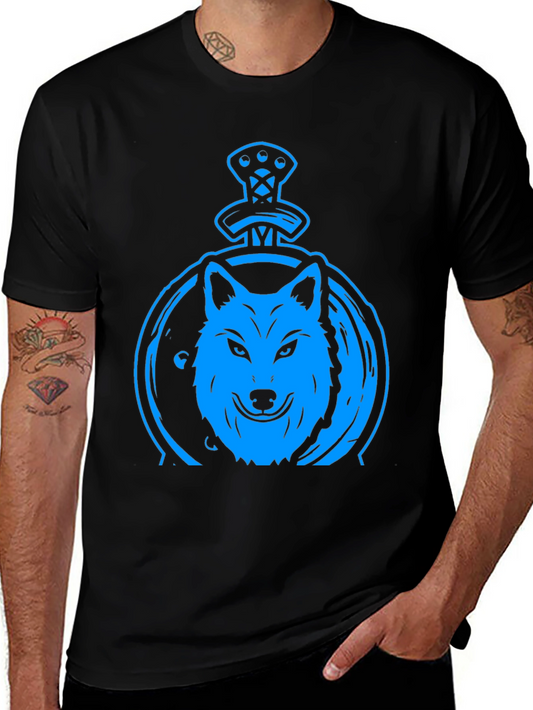 Wolf Sword Graphic Tee - Black Cotton Comfort
