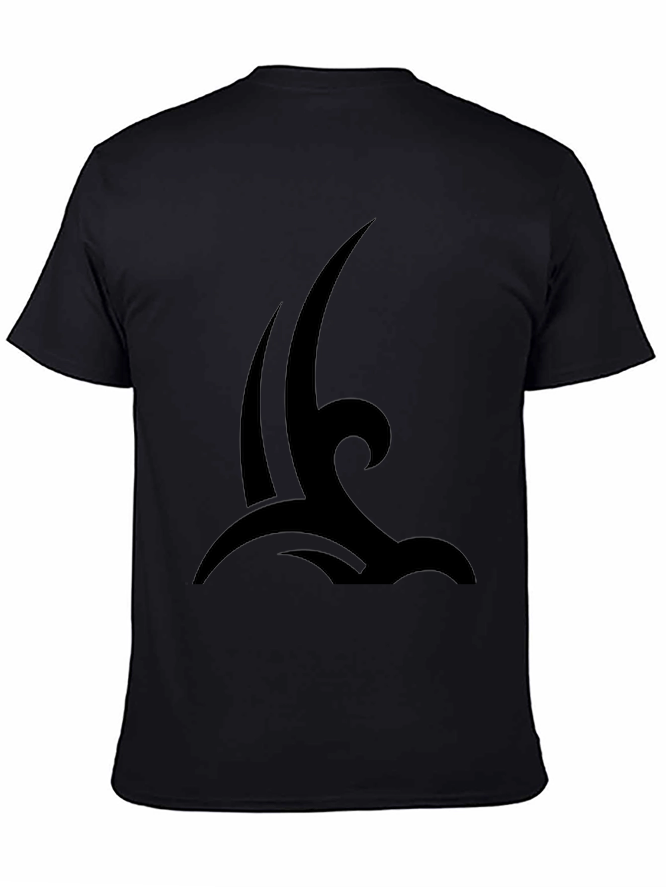 Mens Black Tribal Wave Graphic T-Shirt