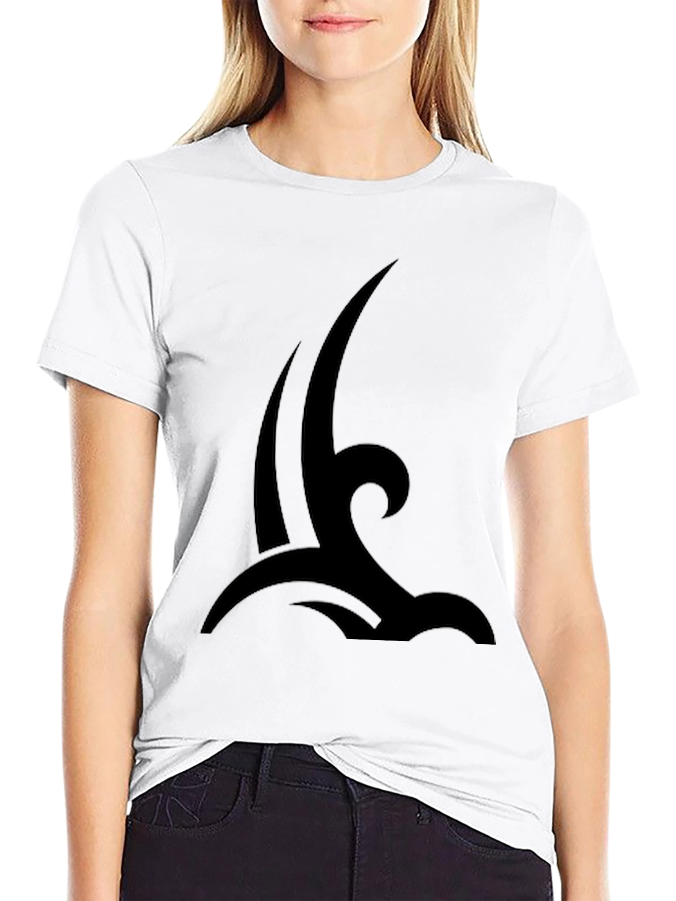Mens Black Tribal Wave Graphic T-Shirt