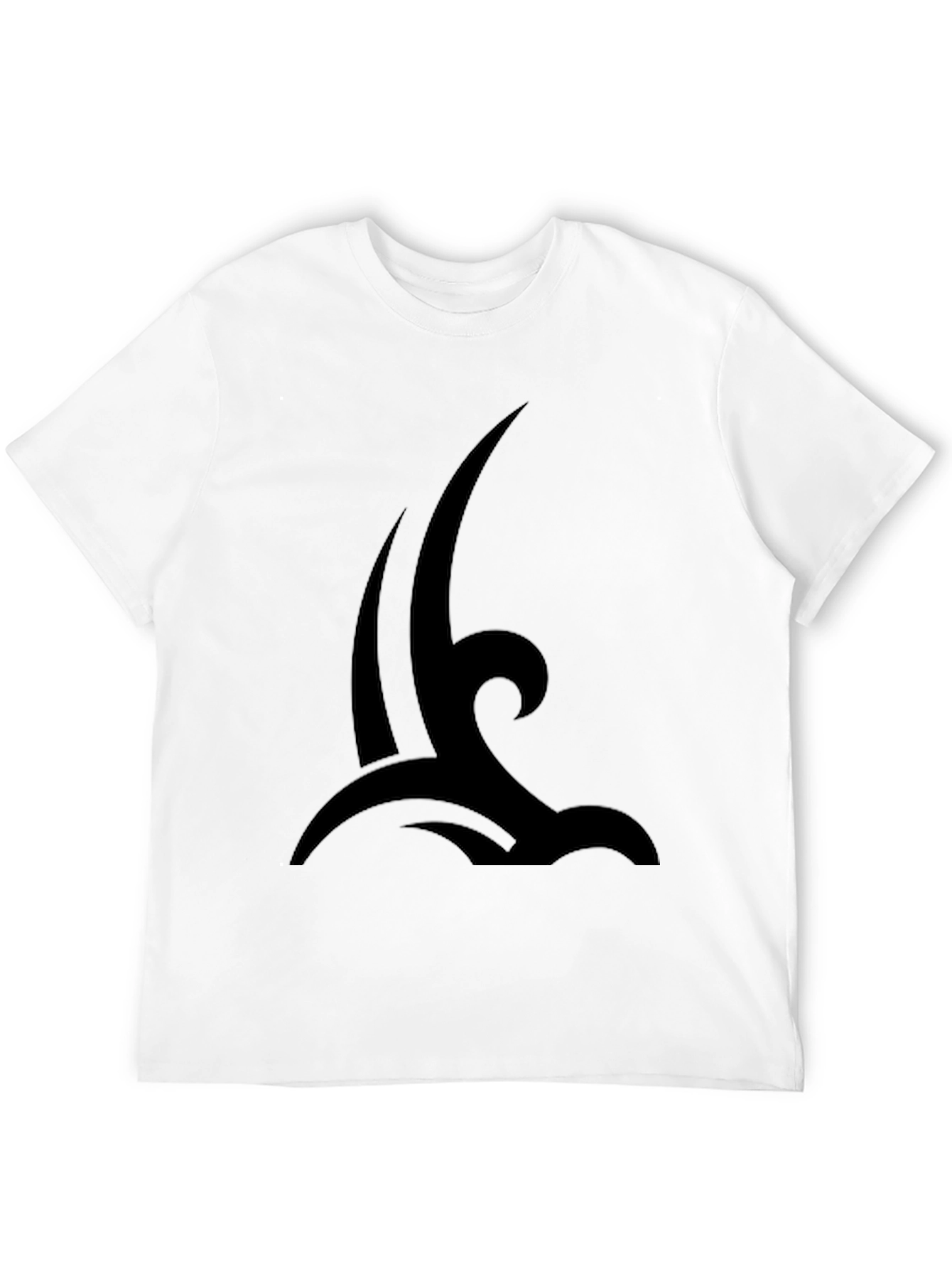 Mens Black Tribal Wave Graphic T-Shirt