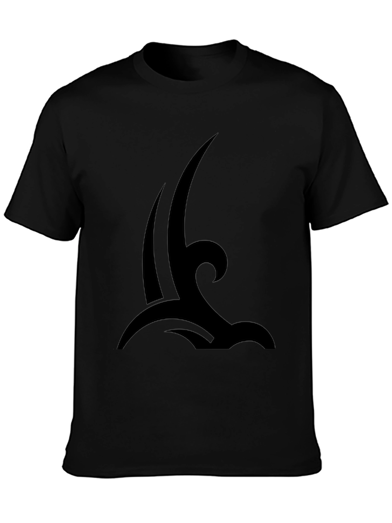 Mens Black Tribal Wave Graphic T-Shirt