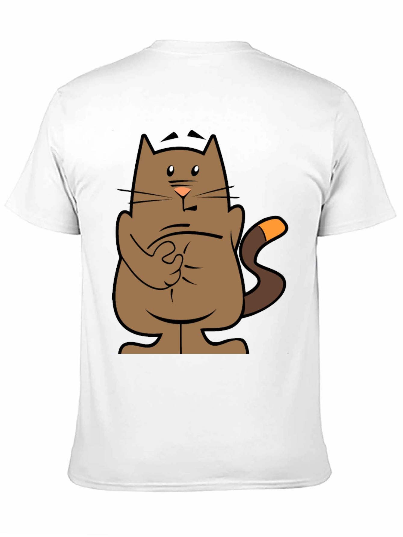 Cartoon Cat Graphic Tee - Black T-Shirt