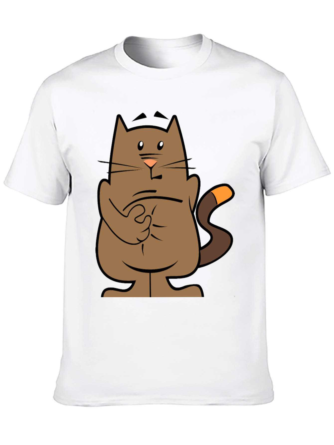 Cartoon Cat Graphic Tee - Black T-Shirt