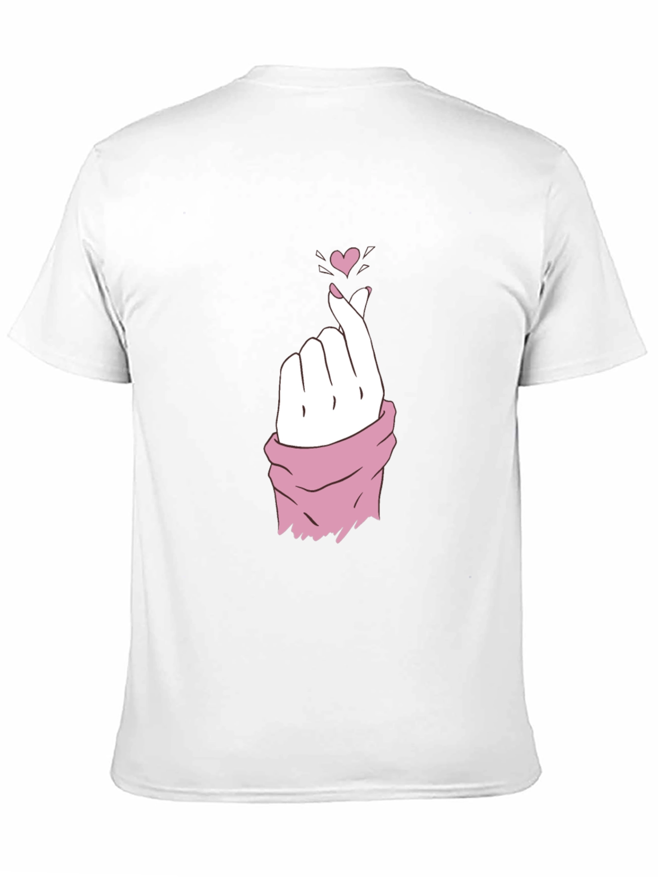 Finger Heart Graphic Tee - Black Casual T-Shirt