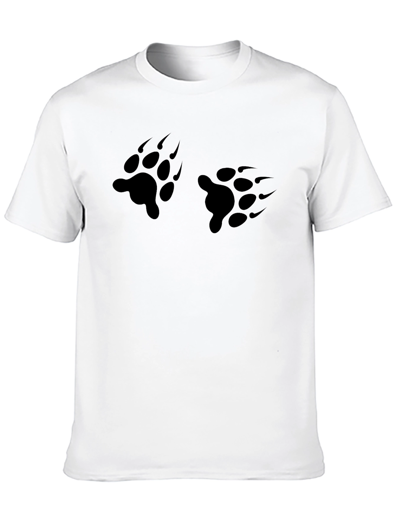 Bear Paw Print Black T-Shirt