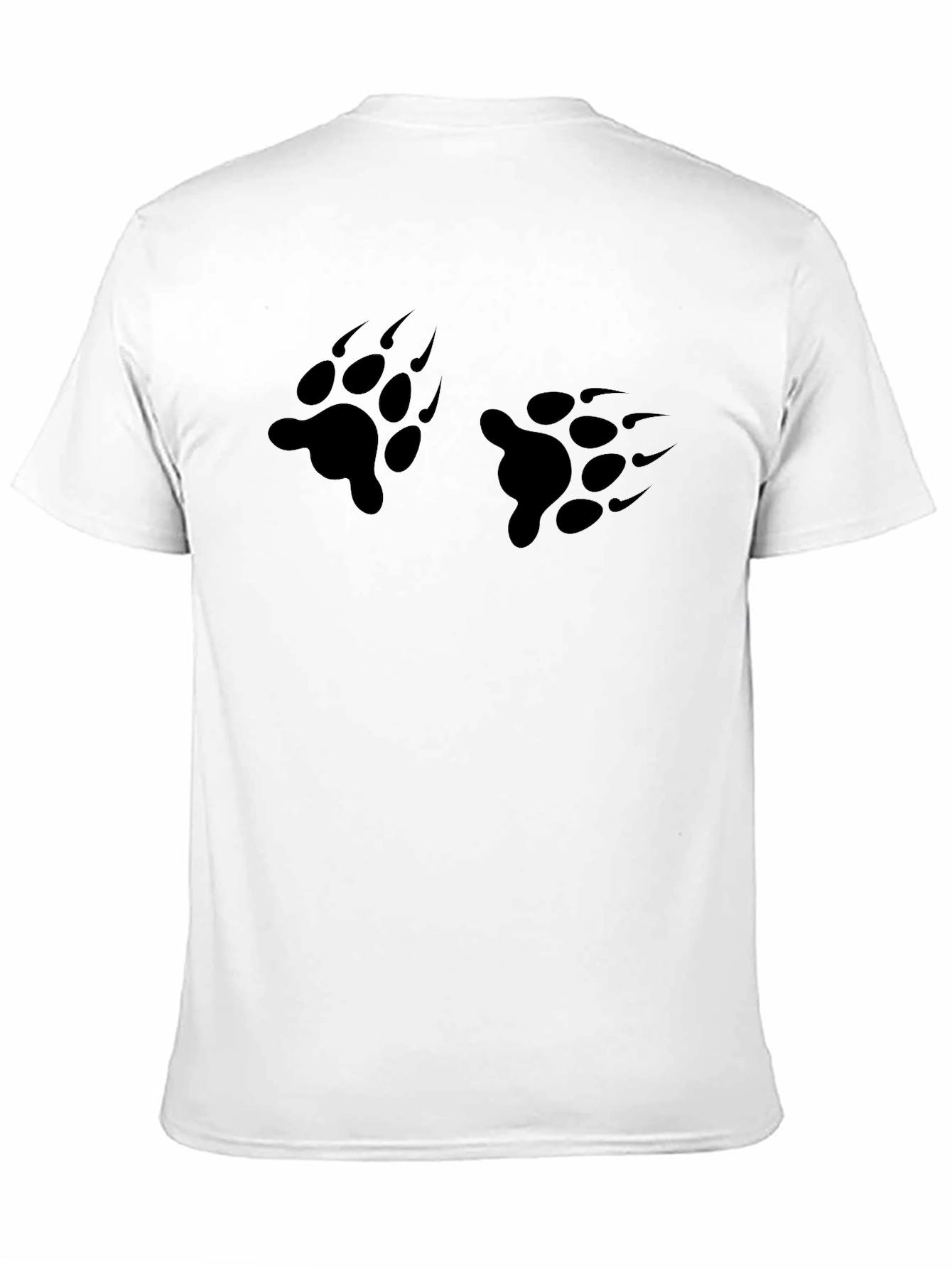 Bear Paw Print Black T-Shirt