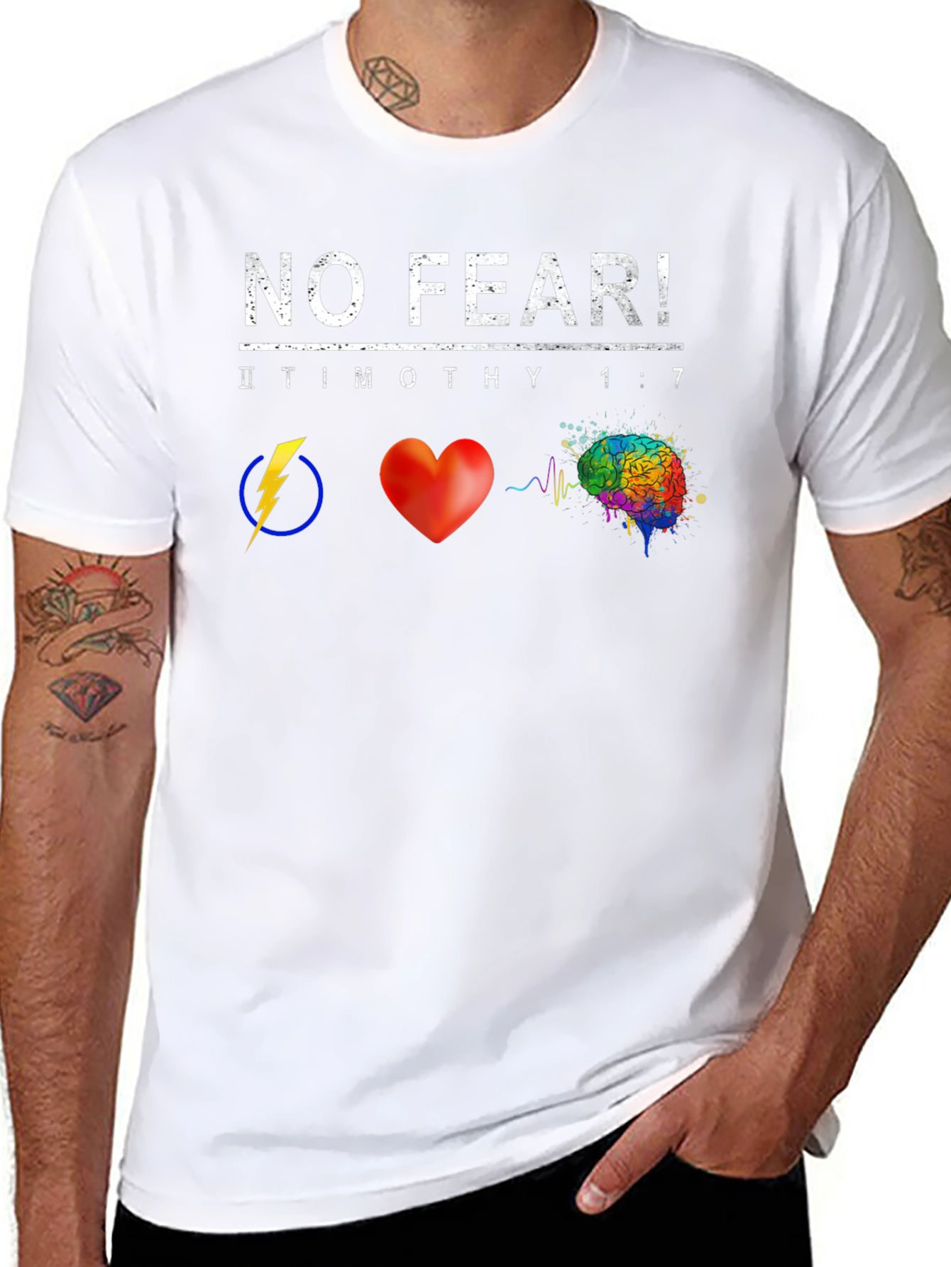 No Fear T-Shirt - 2 Timothy 1:7 Graphic Tee