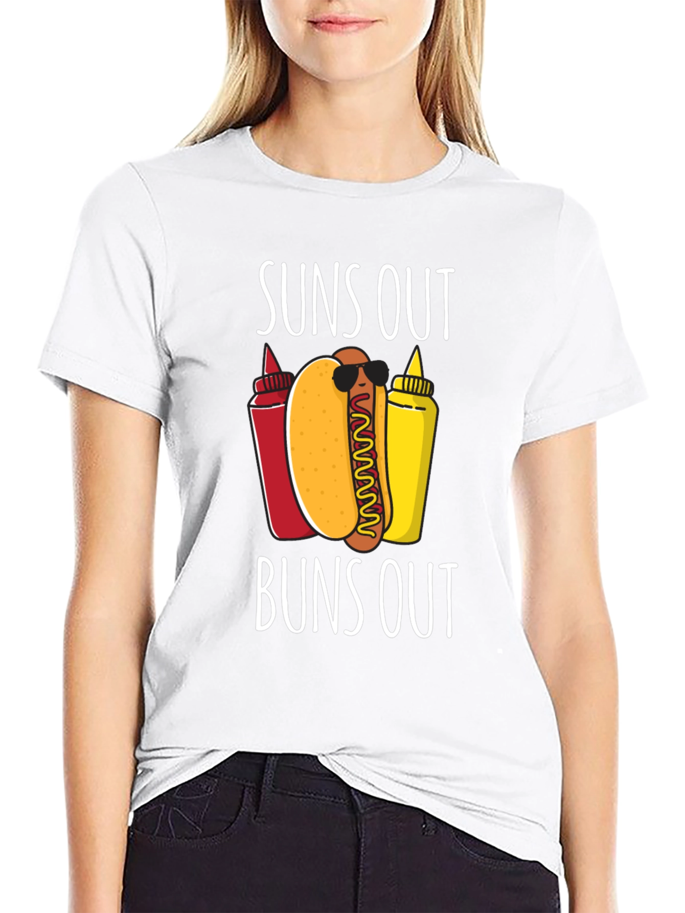 Suns Out Buns Out Hotdog Graphic Tee