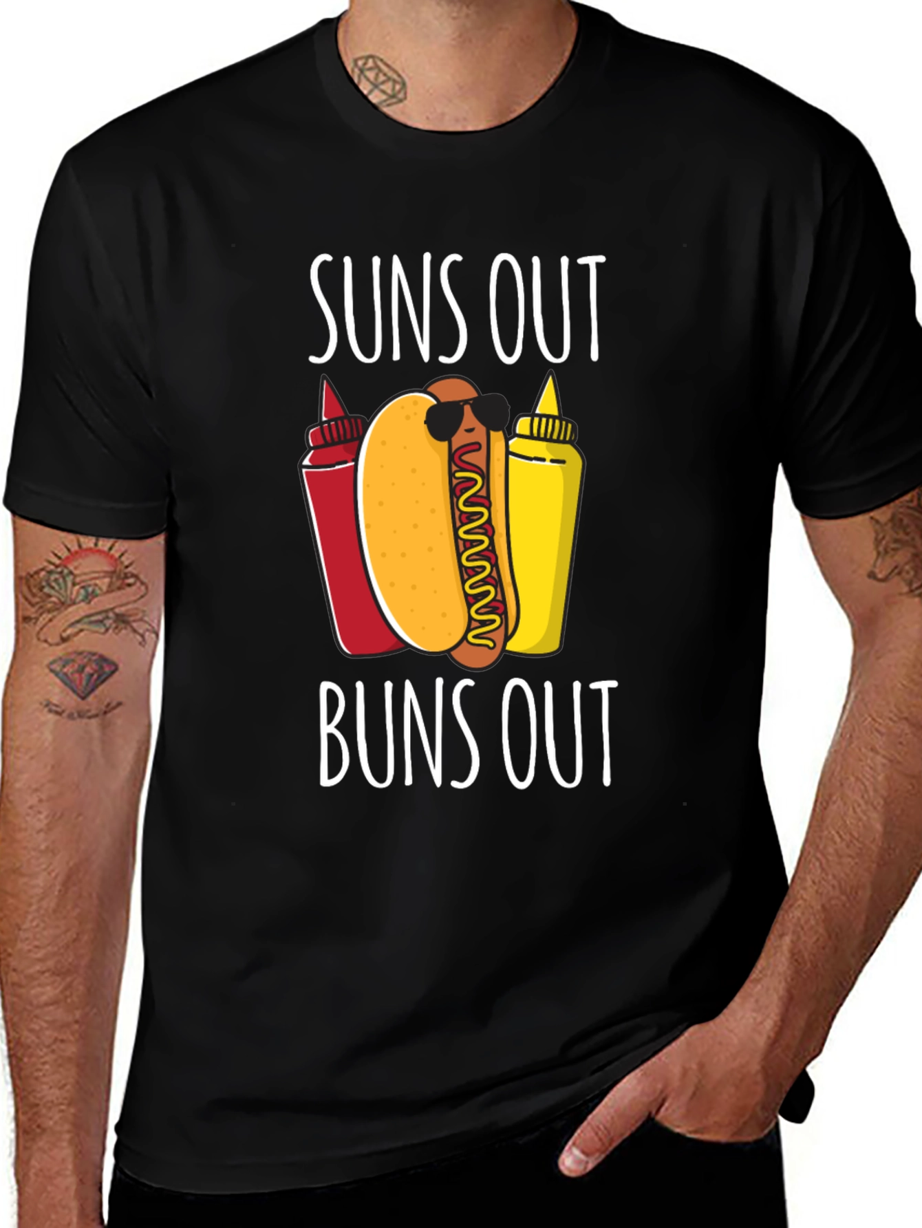 Suns Out Buns Out Hotdog Graphic Tee