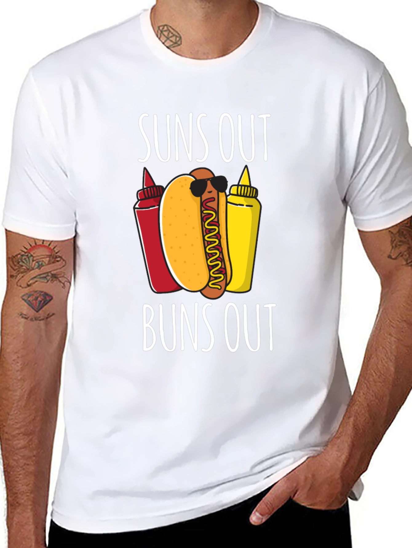 Suns Out Buns Out Hotdog Graphic Tee