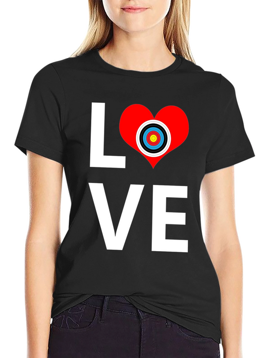 Archery Love T-Shirt Target Heart Graphic Tee