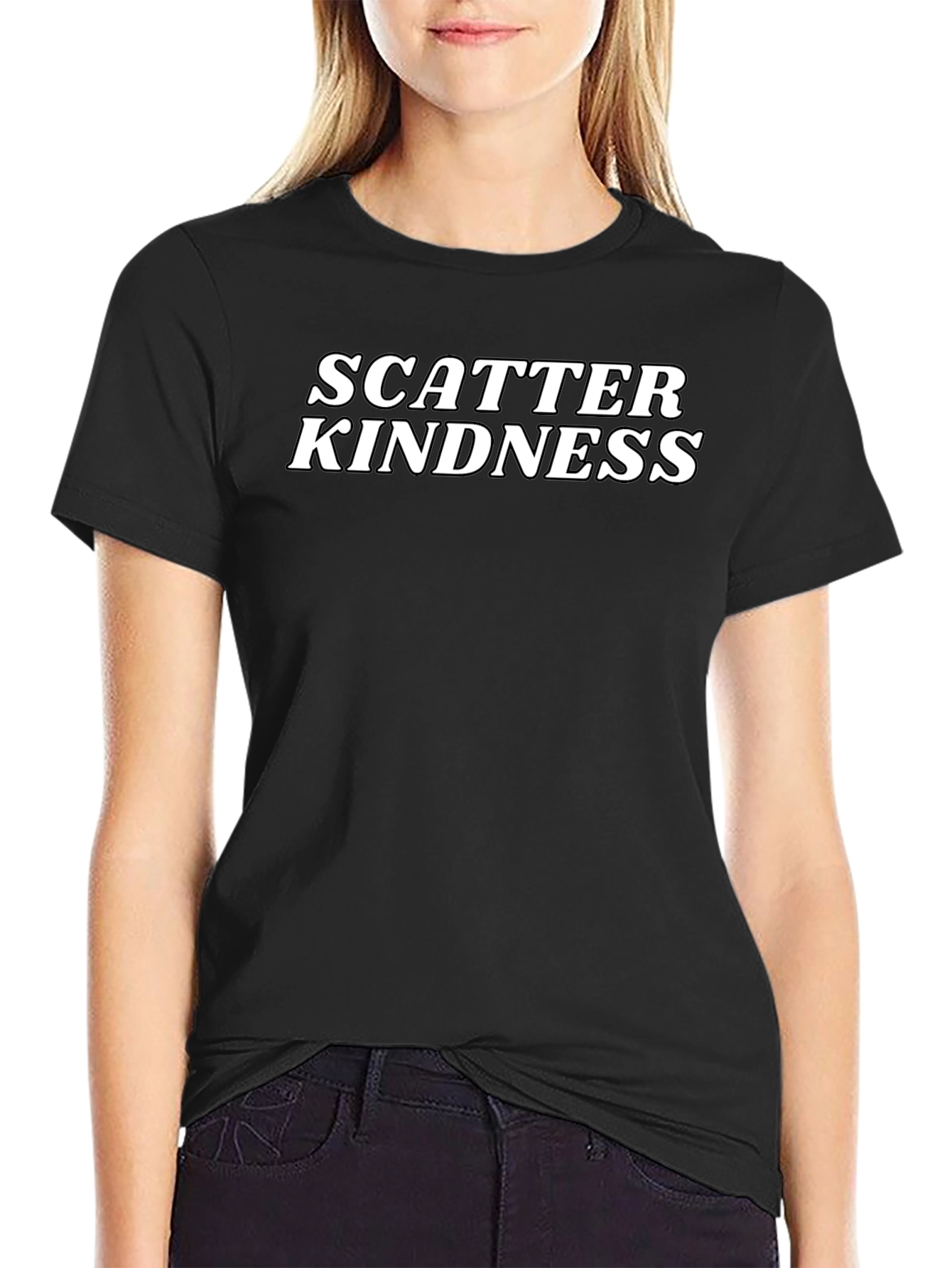 Scatter Kindness Black Graphic T-Shirt