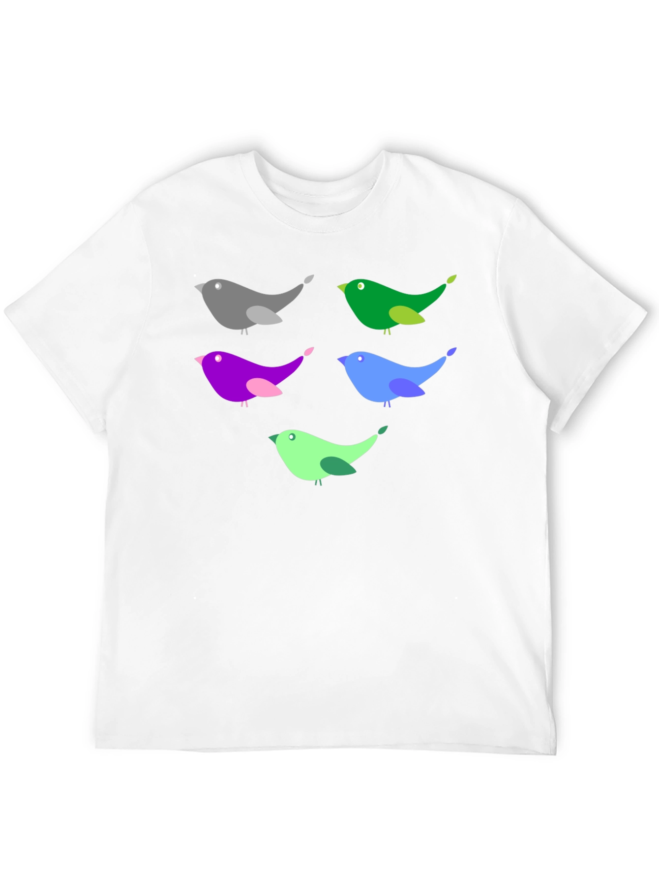 Colorful Bird Graphic T-Shirt