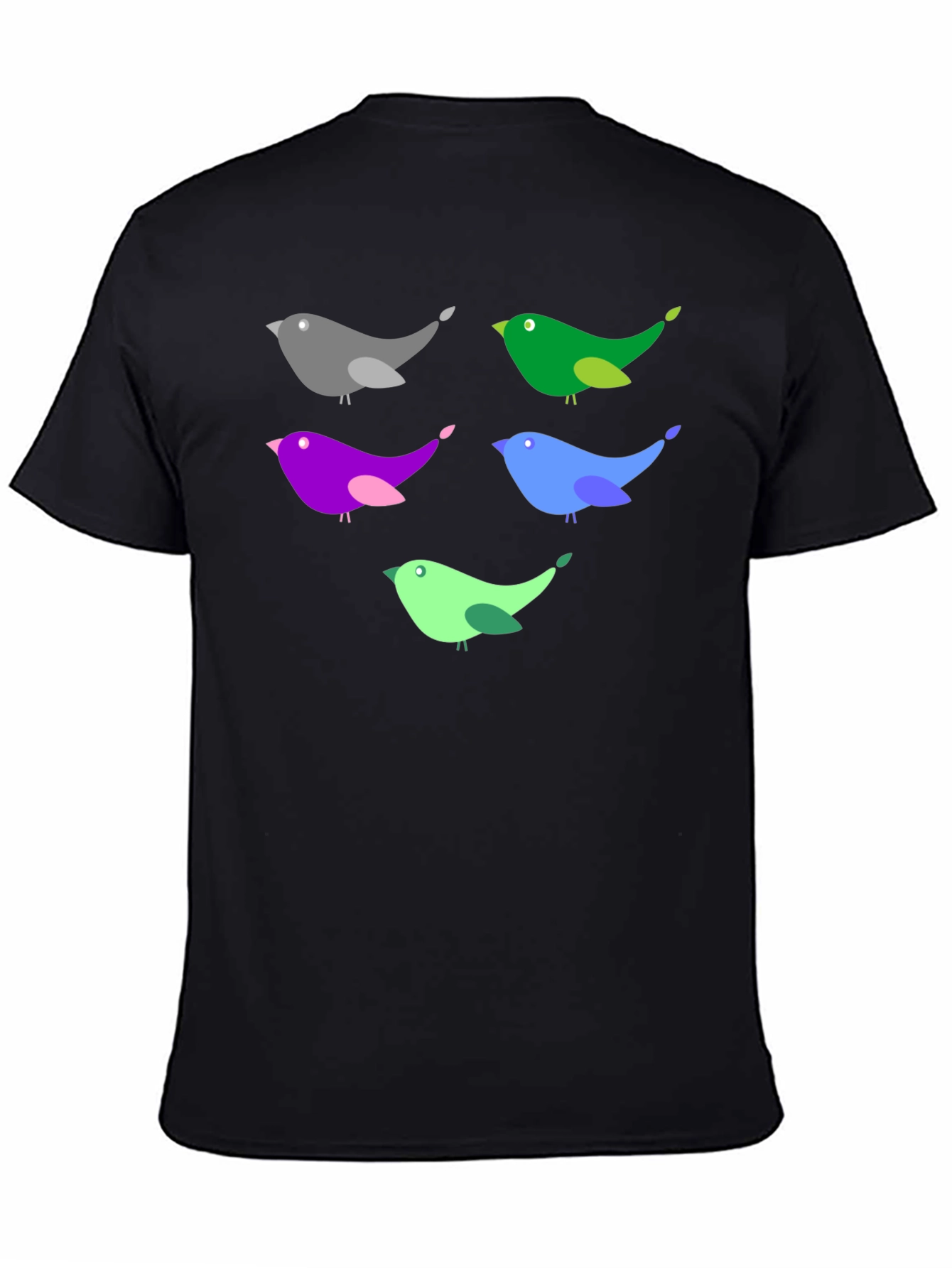 Colorful Bird Graphic T-Shirt