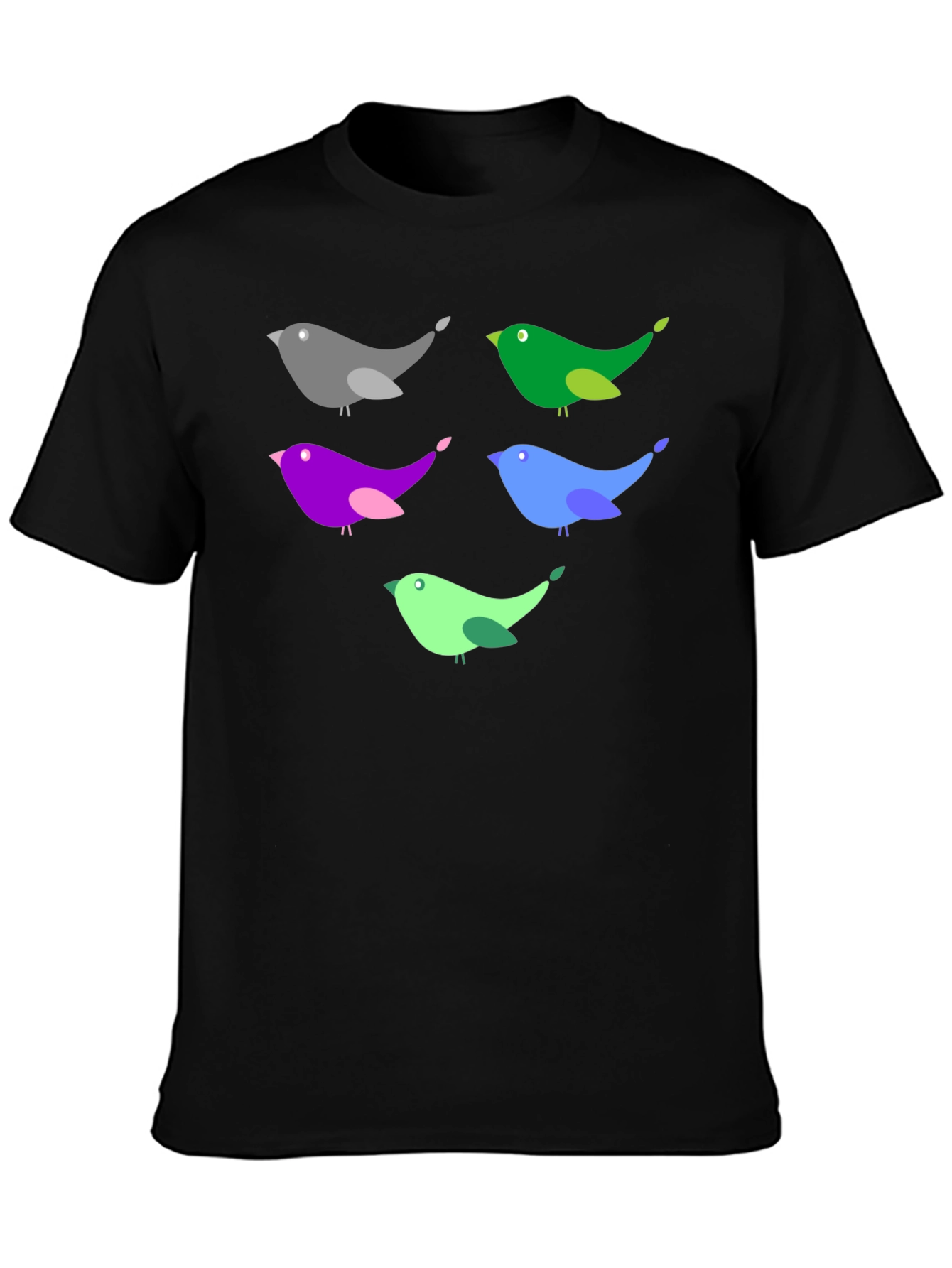 Colorful Bird Graphic T-Shirt