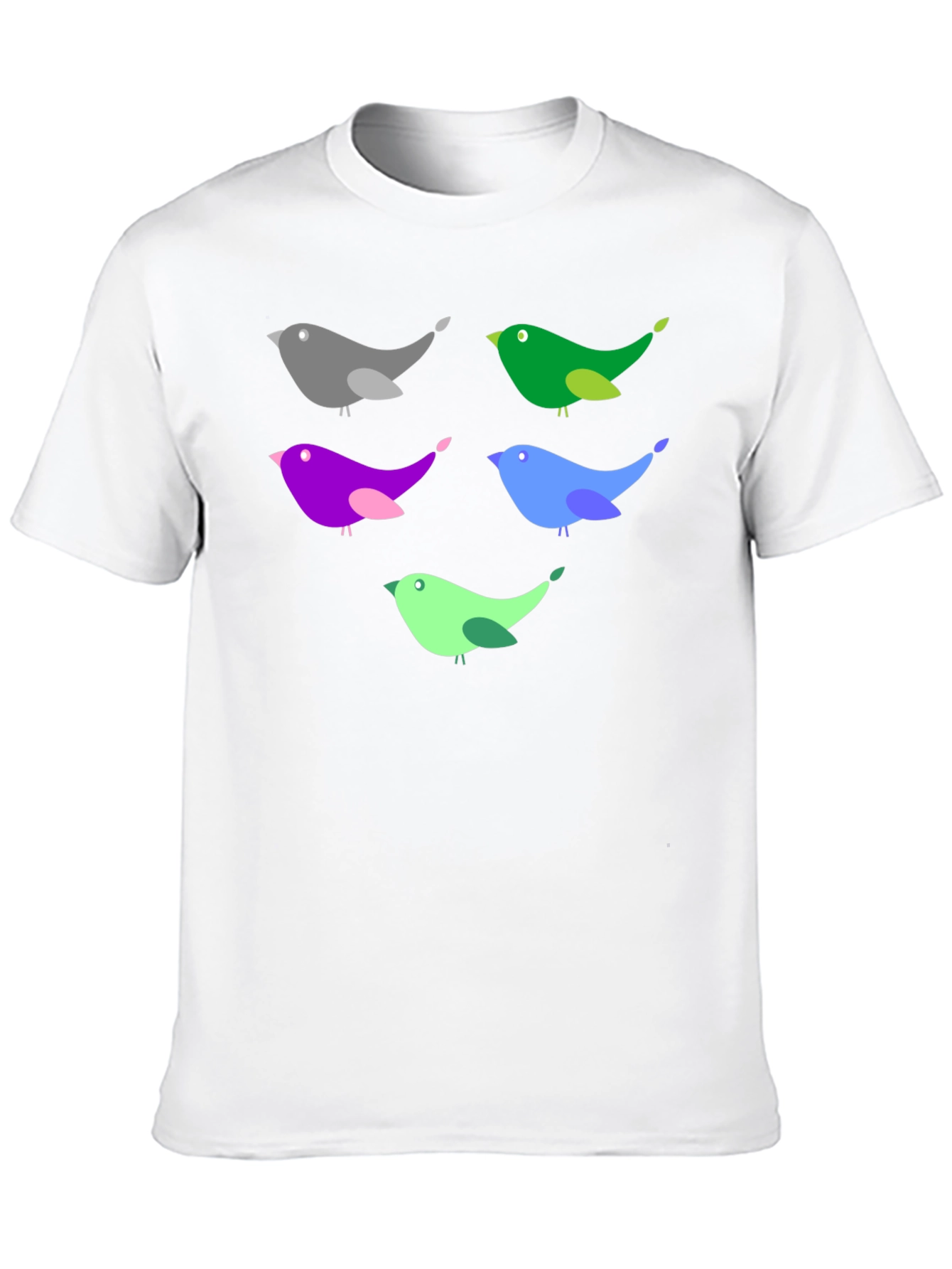 Colorful Bird Graphic T-Shirt