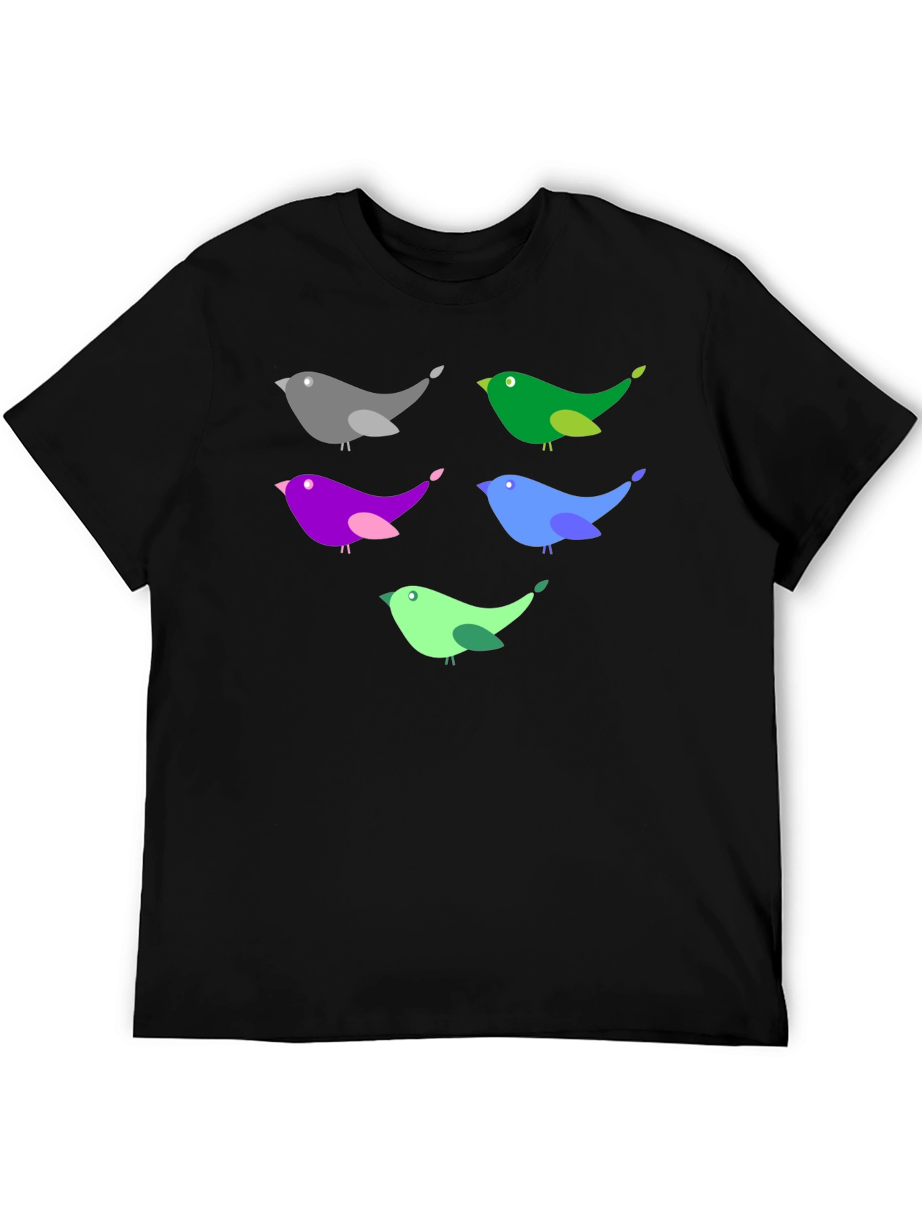 Colorful Bird Graphic T-Shirt
