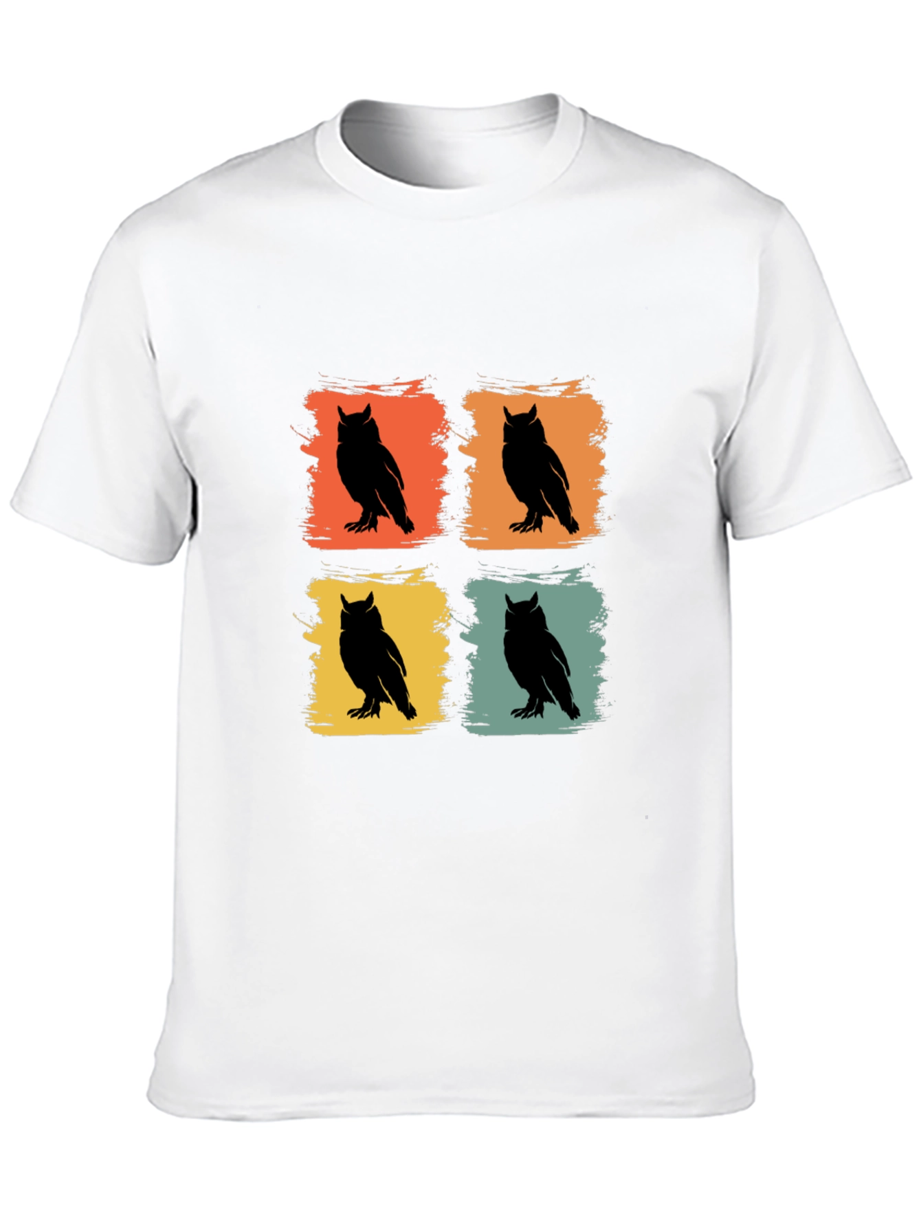 Retro Owl Graphic Tee - Mens Crew Neck