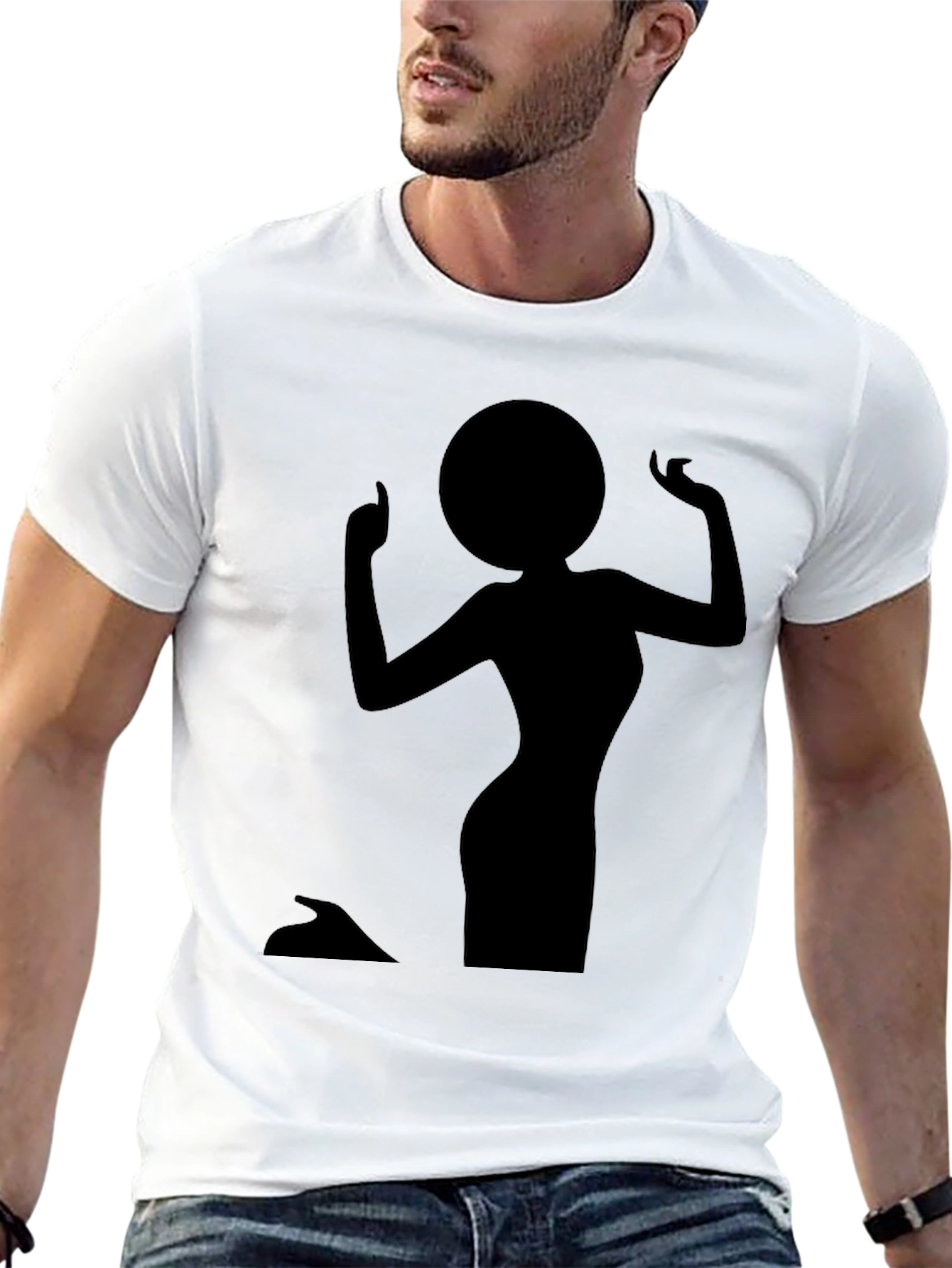 Black Silhouette Woman Graphic Tee - Stylish & Unique