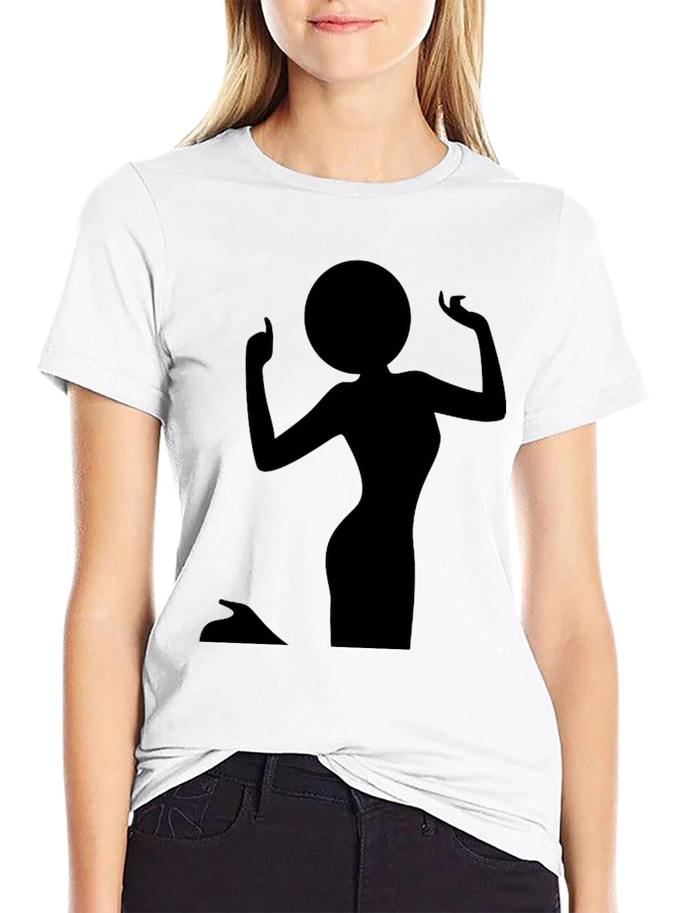 Black Silhouette Woman Graphic Tee - Stylish & Unique